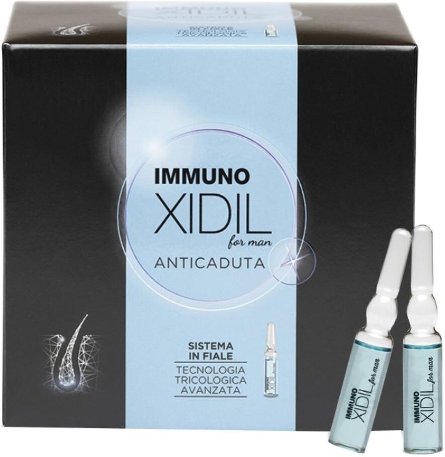 Morgan Srl Immunoxidil Uomo - Cofanetto 8 Fiale Anticaduta 3,5ml - Integratore per Capelli Uomo