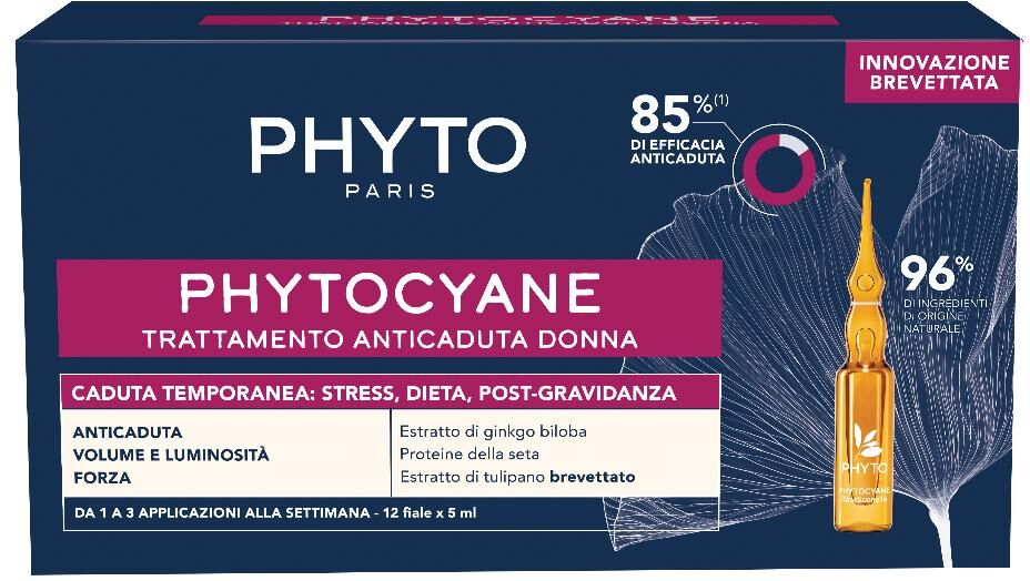 Phyto (Laboratoire Native It.) Phyto Phytocyane Fiale Donna Caduta Temporanea 12 Fiale da 5ml - Caduta Temporanea