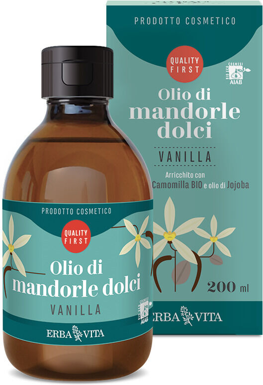 Erba Vita - Olio Corpo Mandorle Dolci Profumato Vanilla 200ml: Idratante Naturale per una Pelle Vellutata