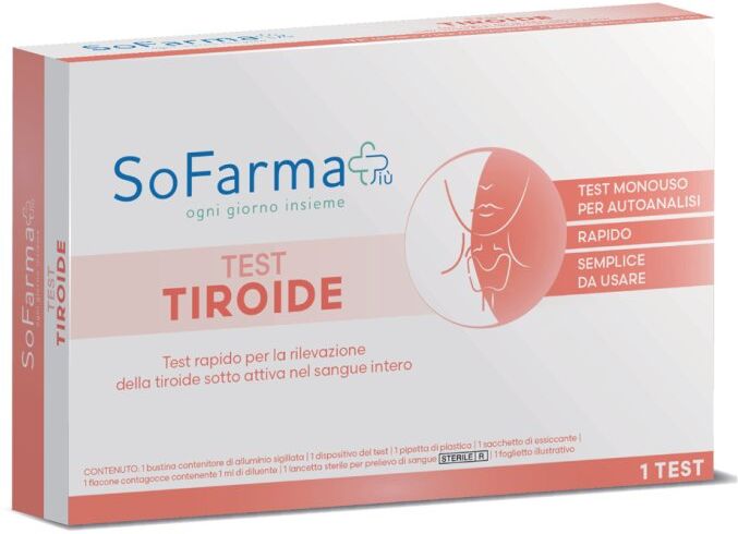 Sofarmapiu' Sofarmapiù Test Rapido Tiroide - Kit per Monitorare la Tiroide Sotto Attività - Rilevazione Facile e Veloce