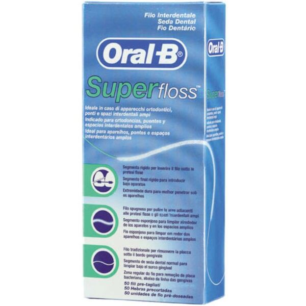 procter & gamble srl oral-b - super floss filo interdentale ponti apparecchi ortodontici 50 fili pre-misurati