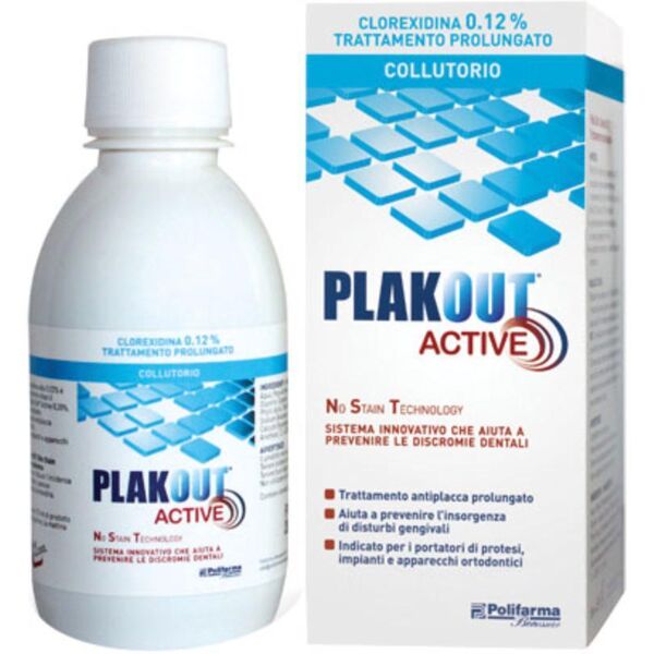 polifarma benessere plakout - collutorio active clorexidina 0.12% 200 ml