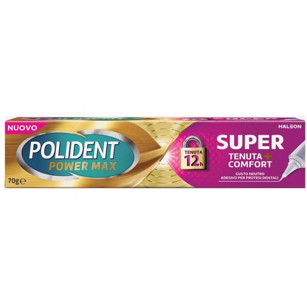 haleon ch polident power max super tenuta comfort 70g - adesivo per dentiere con tenuta superiore e comfort ottimale