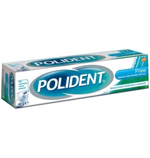 haleon italy srl polident free - adesivo per protesi dentaria 40g, massima tenuta e comfort