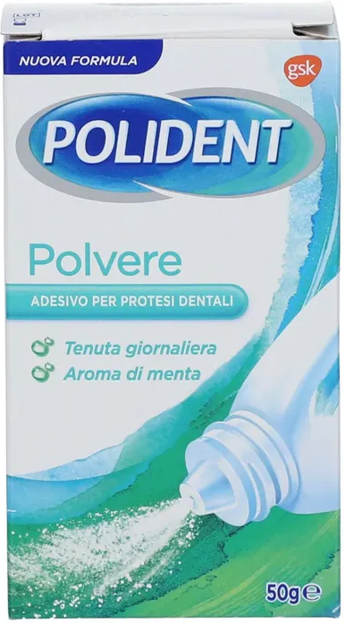 haleon ch polident - polvere adesiva per dentiere menta 50g - fissaggio sicuro e duraturo