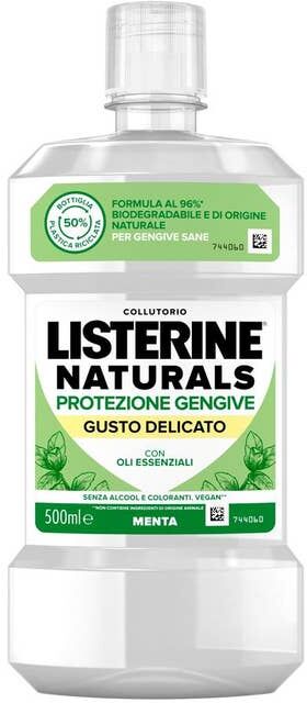 johnson & johnson listerine - naturals collutorio protezione gengive gusto delicato 500 ml