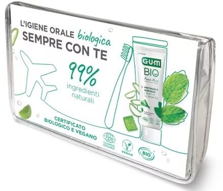 sunstar italiana srl gum bio travel kit - spazzolino, dentifricio bio e scovolino interdentale comfort flex