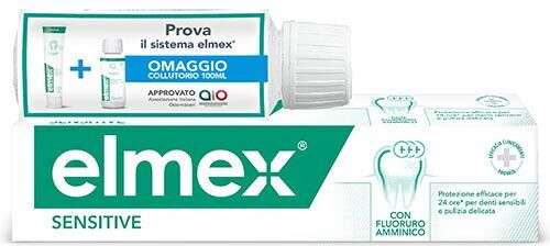 colgate-palmolive commerc.srl elmex - sensitive kit denti dentifricio 75ml + collutorio 100ml - protezione completa per denti sensibili