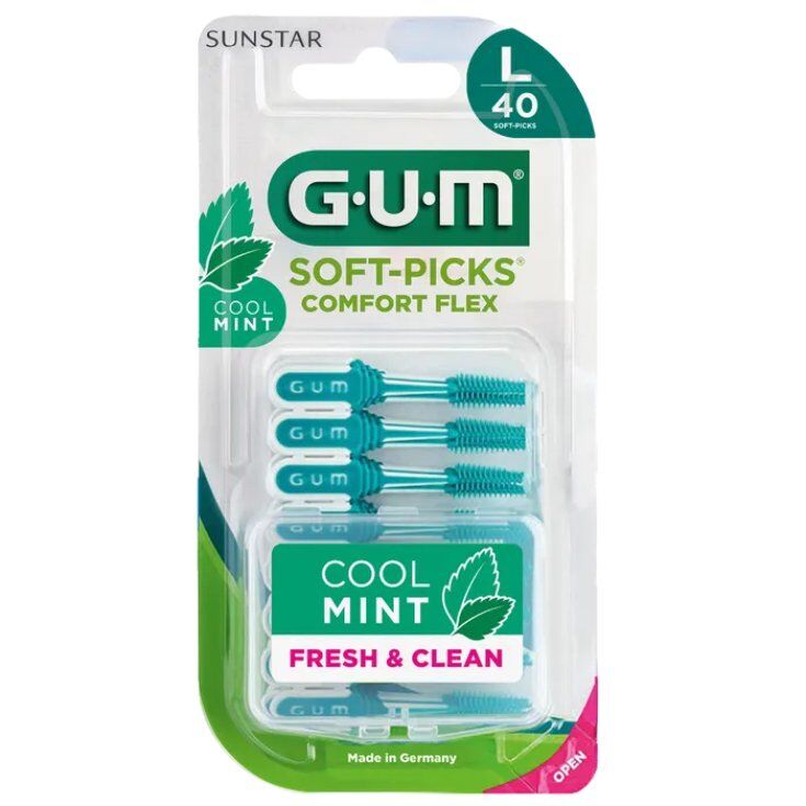 sunstar italiana srl gum soft pick comfort flex cool mint small scovolino 40 pezzi - pulizia e freschezza per l'igiene orale