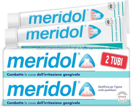 colgate-palmolive commerc.srl meridol - dentifricio protezione gengive 2x75ml - cura e igiene gengivale completa