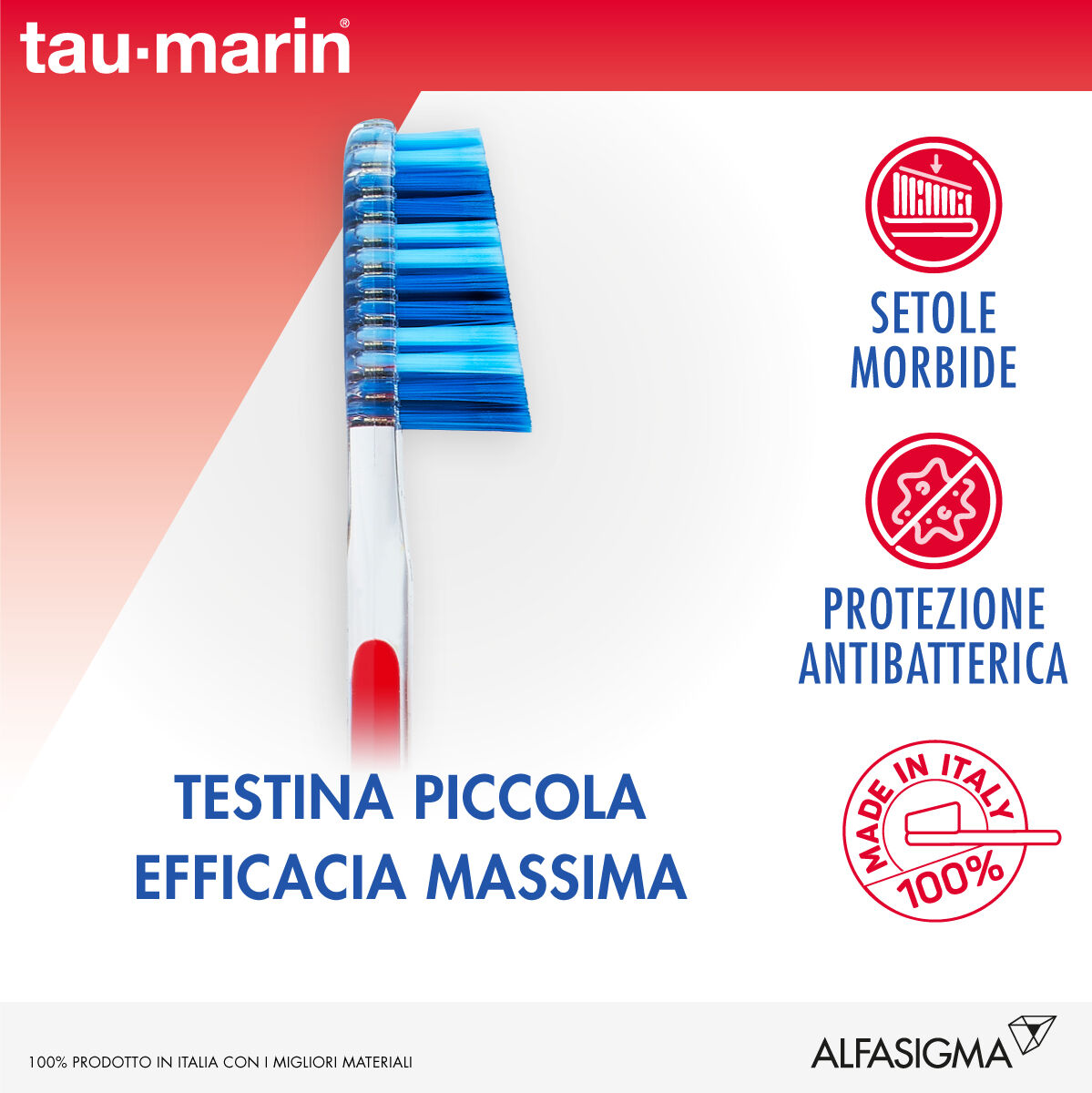 alfasigma spa tau marin - spazzolino professional morbido 27 con antibatterico 1 pezzo - pulizia dentale efficace per una bocca sana