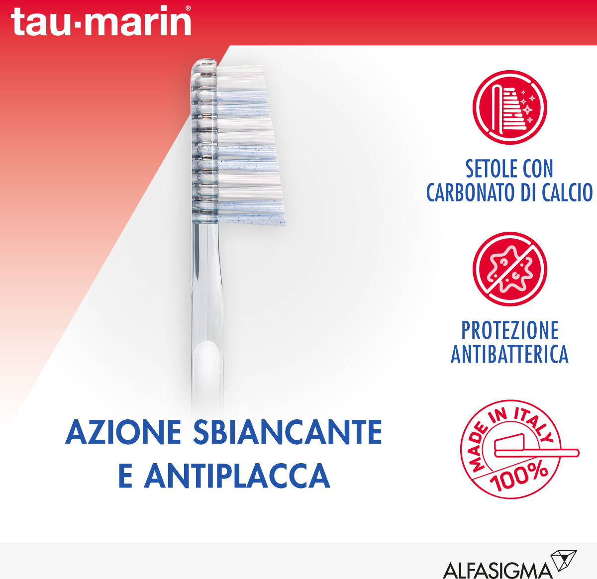 alfasigma spa tau marin - spazzolino professional white con antibatterico - pulizia avanzata e protezione