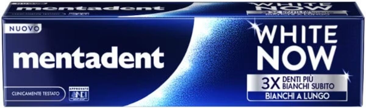 unilever italia spa mentadent dentifricio white now 75ml - dentifricio sbiancante per un sorriso più bianco