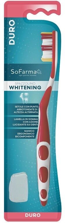 sofarmapiu' sofarmapiù spazzolino whitening setole dure - pulizia profonda e sbiancamento, 1 pezzo