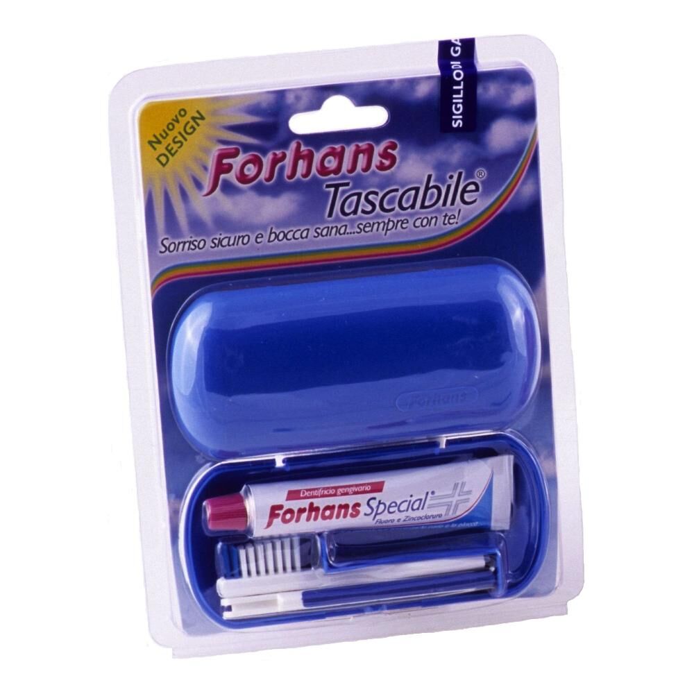 uragme srl forhans - kit tascabile spazzolino + dentifricio 12 ml