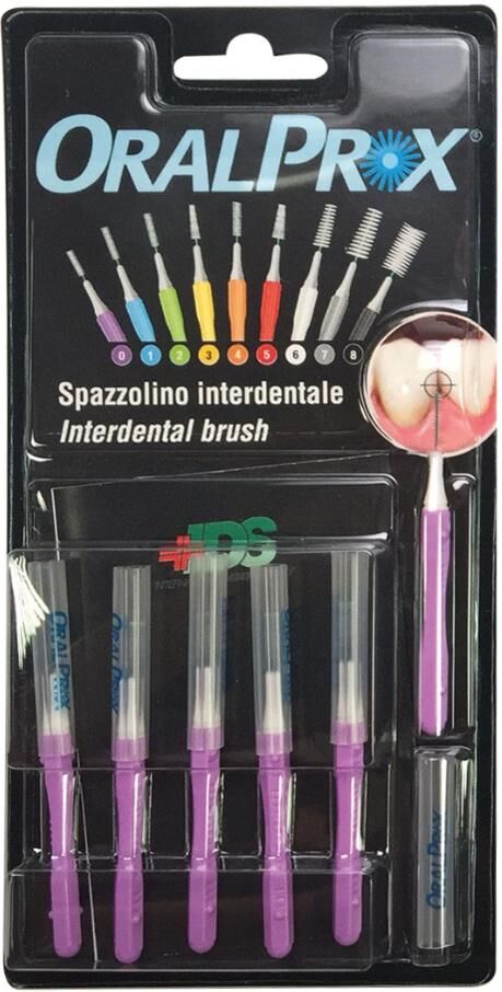 international dental oralprox blister da 6 spazzolini interdentali misura 0 colore viola