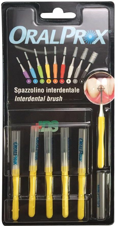 international dental oralprox blister da 6 spazzolini interdentali misura 3 colore giallo