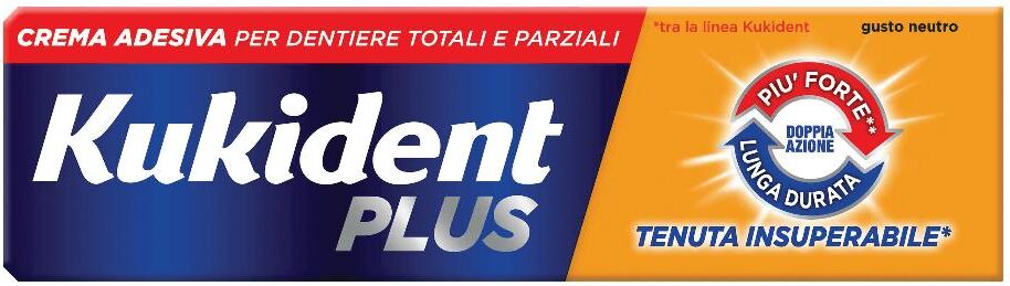 procter kukident kukident - plus doppia azione crema adesiva protettiva 40g - fissaggio e comfort per le tue protesi dentarie