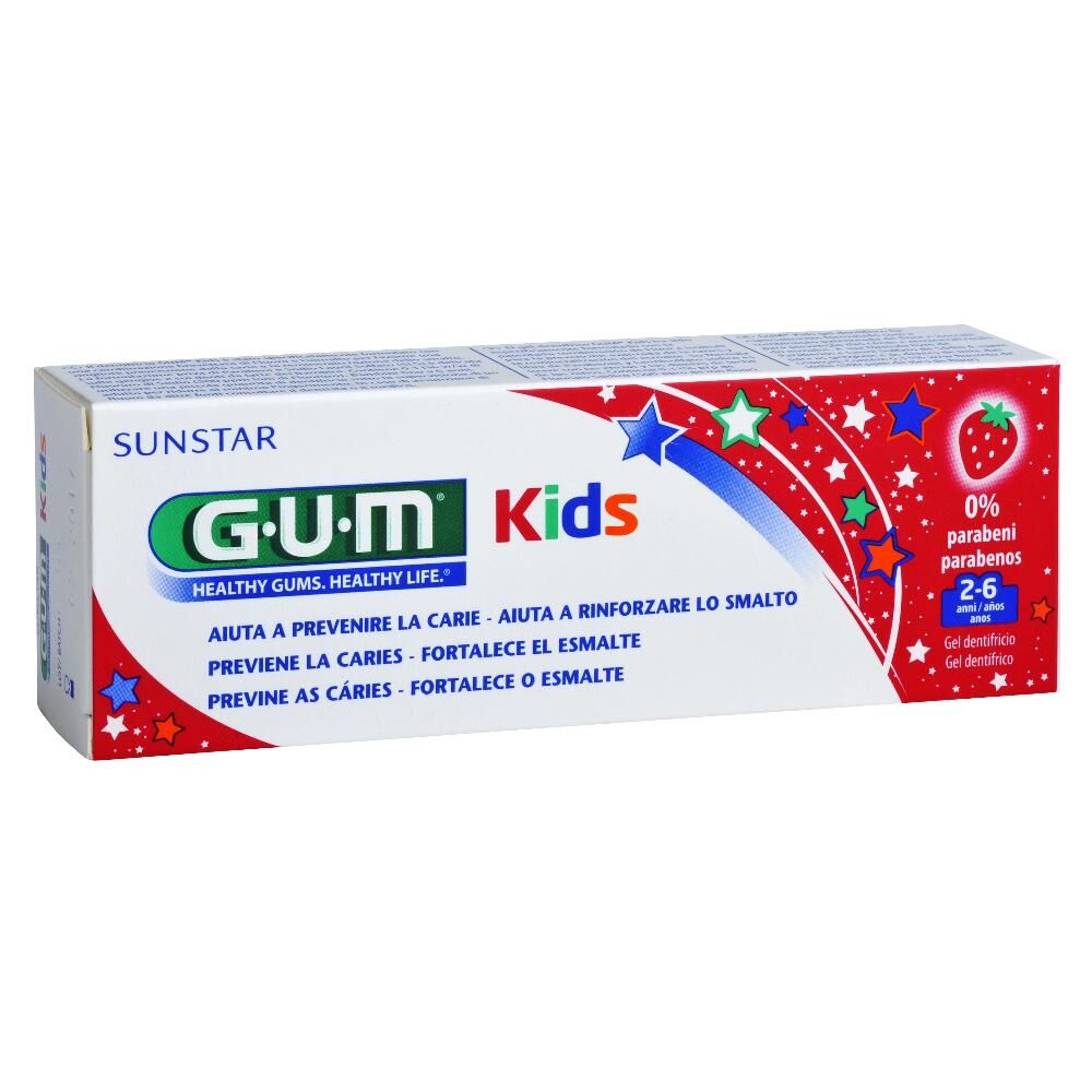 sunstar italiana srl gum kids dentifricio 2/6 anni, 50ml - dentifricio per bambini con gusto fruttato