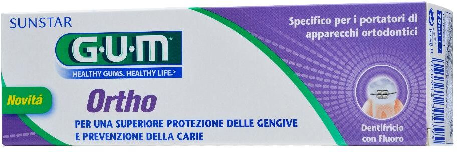 sunstar italiana srl gum ortho gel dentifricio 75ml - igiene orale per apparecchi ortodontici