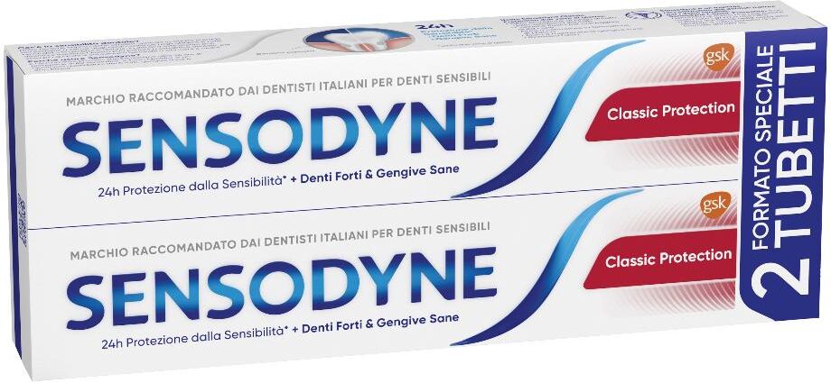 haleon ch sensodyne classico protection dentifricio denti forti gengive sane 2x75ml - protezione completa per denti e gengive