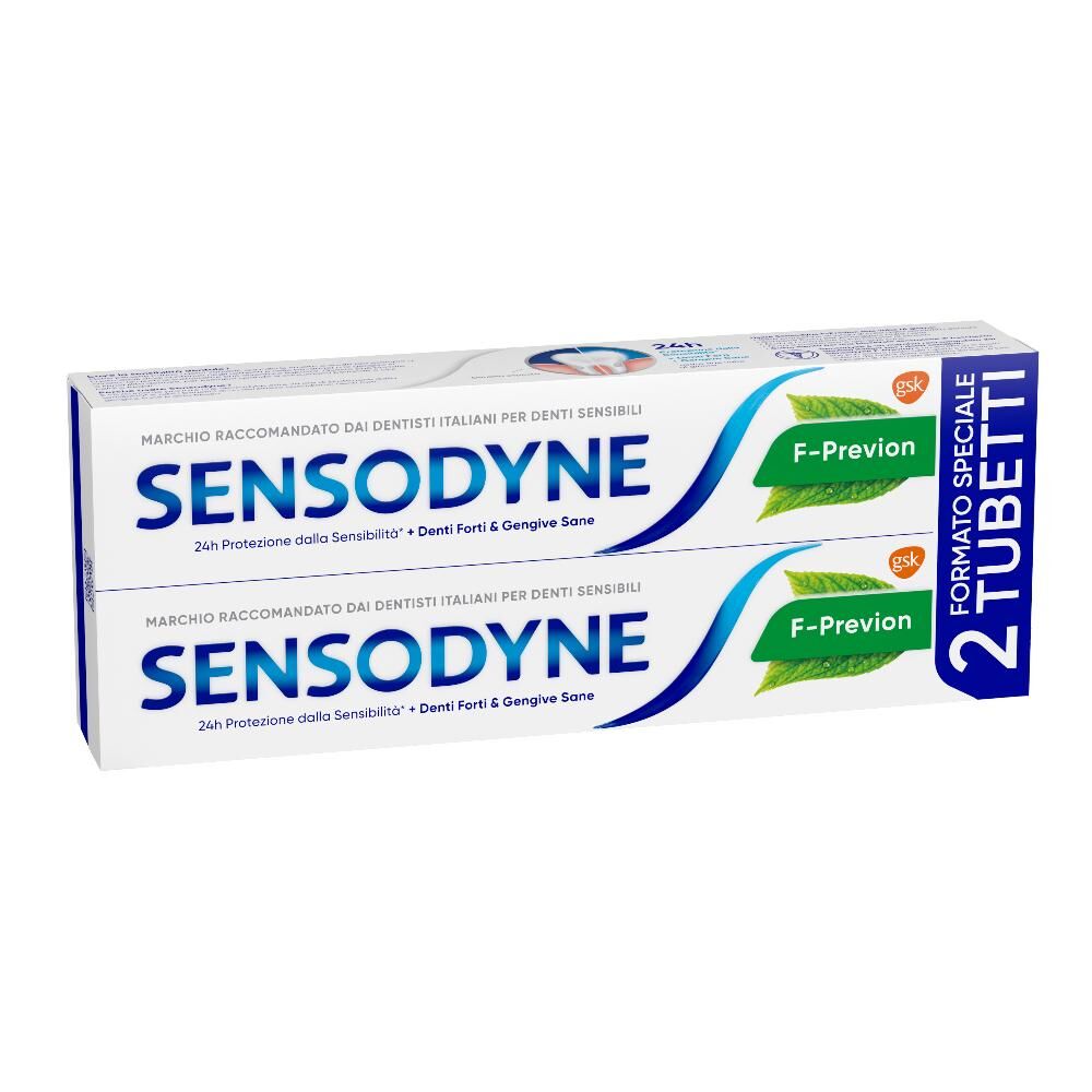 haleon italy srl sensodyne - dentifrico f-previon bipacco 2x75ml - protezione avanzata per denti sensibili