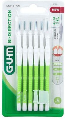 Sunstar Gum Bi-direction Scovolini Punta Ultra Fine 6 Pezzi - Scovolini Interdentali per una Pulizia Precisa