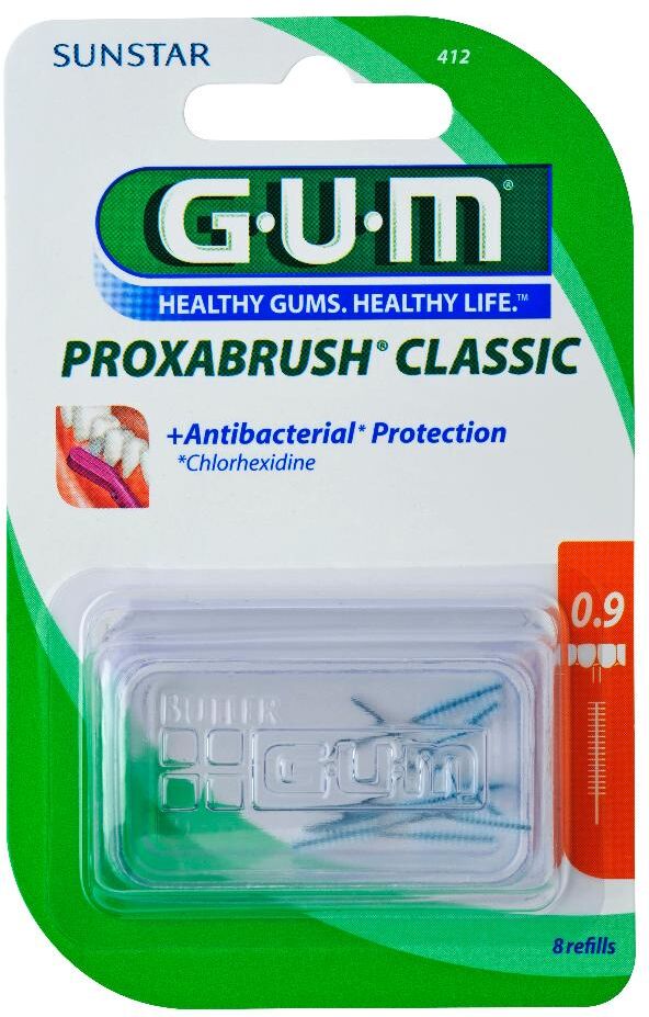 Sunstar Gum Proxabrush Classic 412 Scovolino Interdentale 8 Pezzi - Pulizia Efficace degli Spazi Interdentali