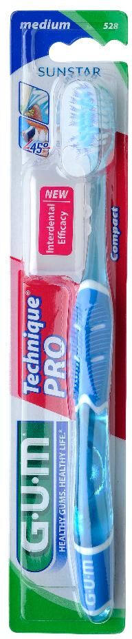 Sunstar Gum Technique Pro Spazzolino Setole Medie Compact Gengive Infiammate - Pulizia Efficace e Delicata