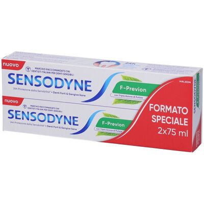 Haleon Sensodyne F-Previon Dentifricio - Sensibilità - 2 x 75ml Haleon Sensodyne F-Previon Dentifricio - Sensibilità - 2 x 75ml