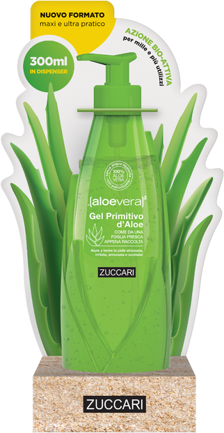 zuccari srl zuccari gel primitivo d’aloe 300ml - gel idratante e lenitivo con aloe vera naturale