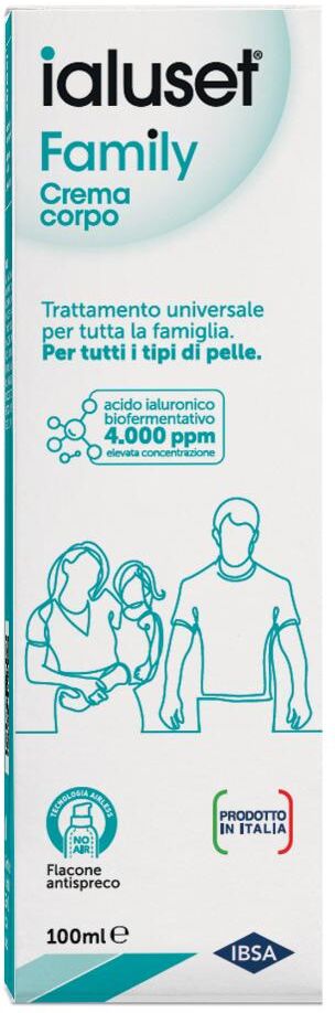 ibsa ialuset family crema corpo 100 ml - idratazione quotidiana per tutta la famiglia