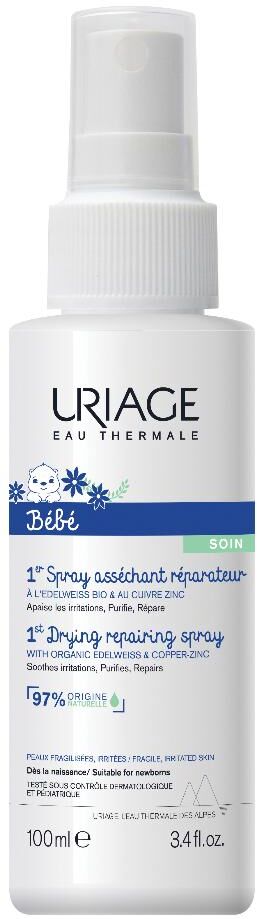 uriage bebè - spray assorbente riparatore cu-zn 100ml per la cura delicata della pelle del tuo bambino