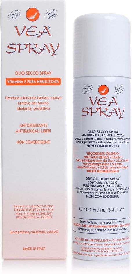 Hulka VEA Linea Pelli Sensibili Olio Secco Spray Vitamina E Pura Nebulizzata 100 ml