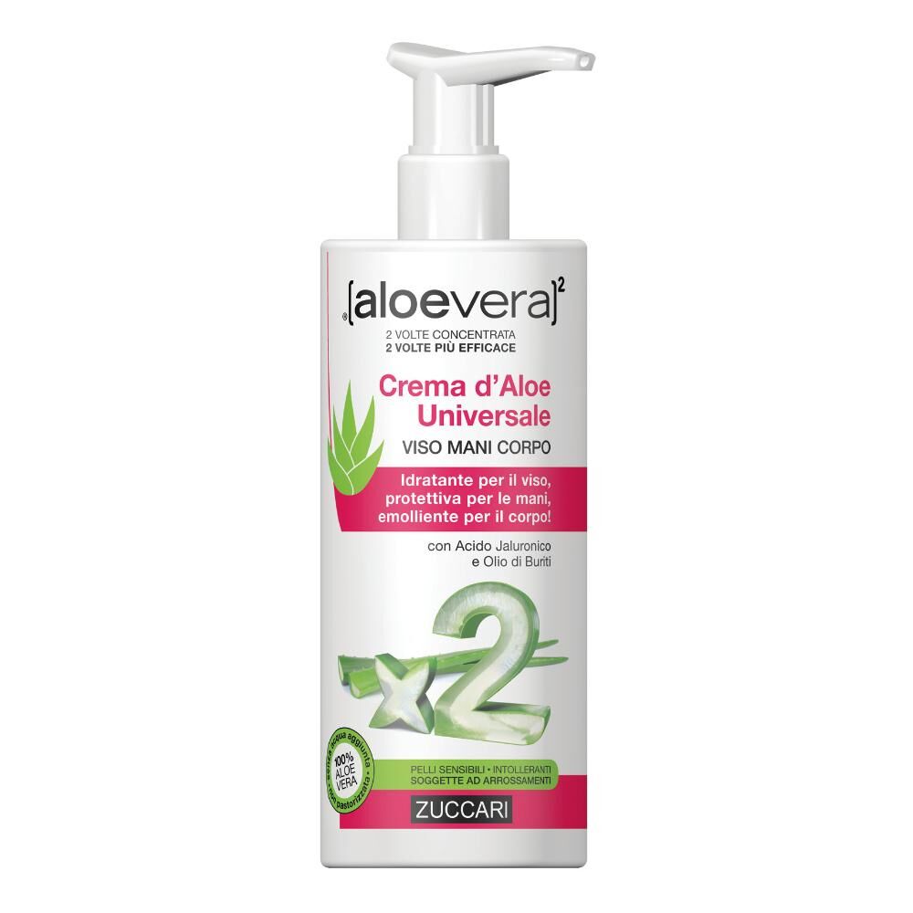 Zuccari Srl Zuccari - Aloevera2 Crema d'Aloe Universale Viso/Mani/Corpo 300ml - Idratazione Naturale per Tutta la Tua Pelle