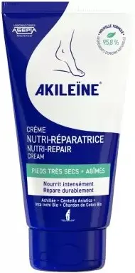 Les Laboratoires Asepta Akileïne Crema Nutri-Riparatrice, Akileïne, Crema Nutri-Riparatrice per Piedi, 50ml, idratazione profonda, secchezza, pelle matura, calli, crepe piedi
