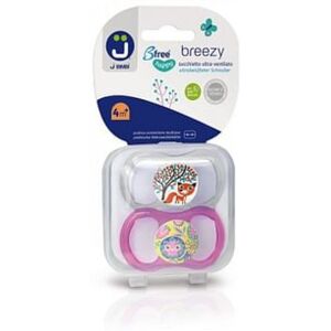 Colpharma Srl J Bimbi B Free Breezy Happy Succhietto Silicone Trasparente/Rosa 2 Pezzi 4 Mesi+