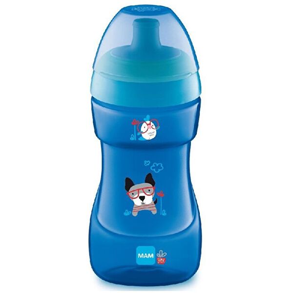 baby italia mam sports cup tazza antigoccia colore azzurro 12+ mesi 330 ml