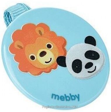 medel international srl mebby - clip porta succhietto azzurro fantasia animali