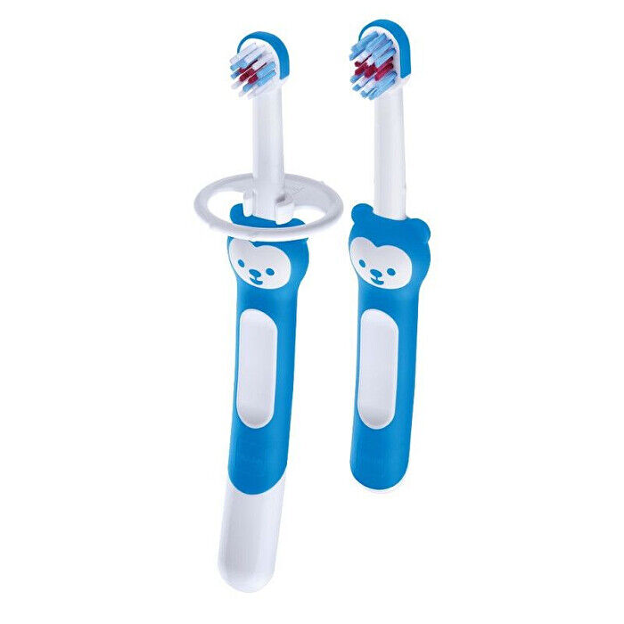 baby italia mam learn to brush set spazzolino per bambini azzurro 5+ mesi