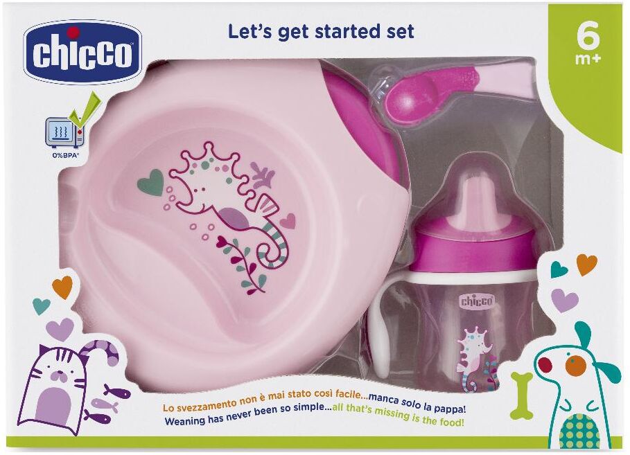 chicco ch set pappa rosa c/cucch.6m+