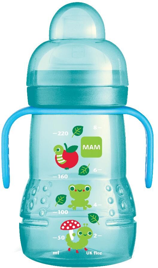 baby italia mam trainer biberon e tazza colore azzurro 4+ mesi 220ml