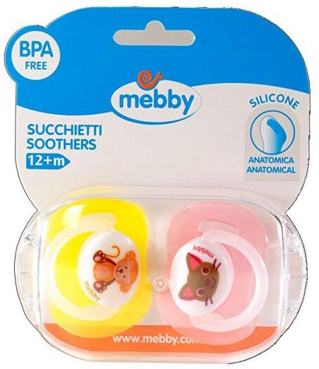 Medel International Srl Mebby - Succhietto Silicone Girl 12 mesi 2 pezzi