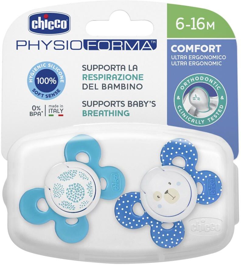 Chicco Succh.Comfort Silic.Boy 0-16m 2pz