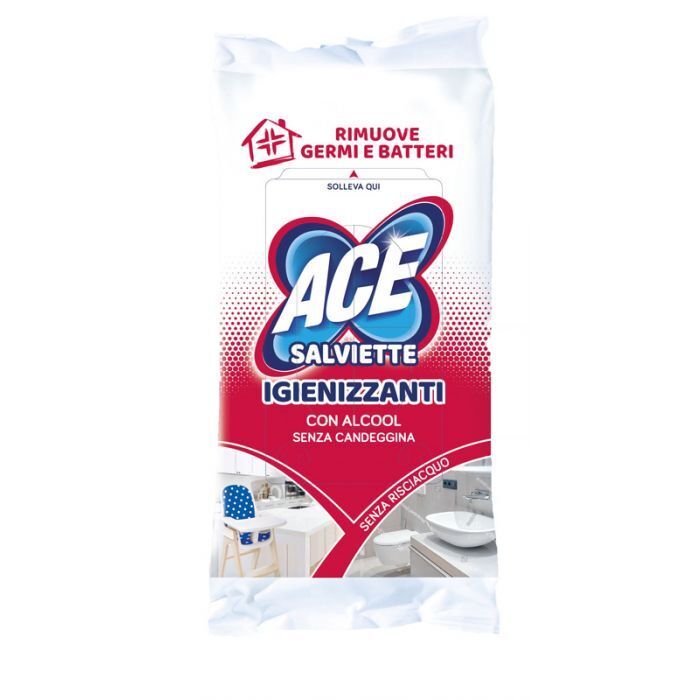 Fater Babycare Ace Salviettine Igienizzanti con Alcool 40 Pezzi - Marca Ace, Salviettine per Igiene Personale, Confezione da 40
