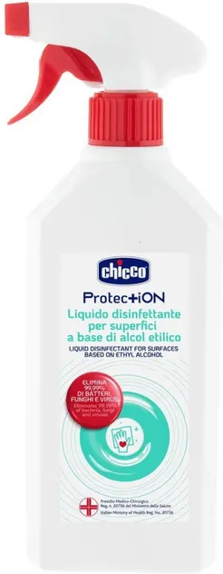 Chicco Liquido Disinfettante Superfici Alcol Etilico 500ml - Disinfettante per la Casa e l'Ufficio