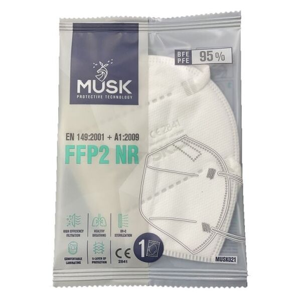 dispositivi anti-covid musk mascherina ffp2 musk021 white 10 pezzi