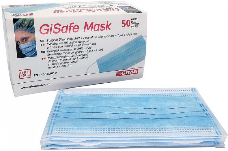 Gima Spa Gisafe - Mascherina Chirurgica Filtrante 98% 50 pezzi