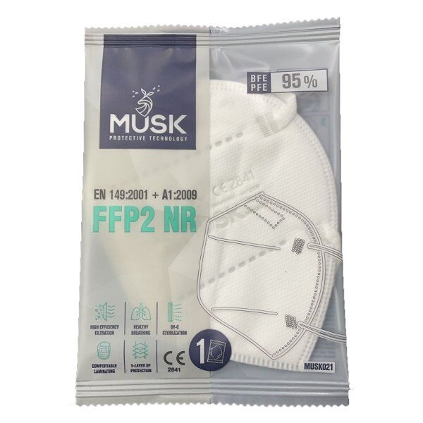 Dispositivi Anti-Covid Musk Mascherina Ffp2 Musk021 White 10 Pezzi