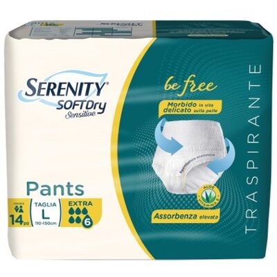 SERENITY SpA Serenity Soft Dry Sensitive Be Free Pannoloni Pants Taglia L, 14 Pants SERENITY SpA Serenity Soft Dry Sensitive Be Free Pannoloni Pants Taglia L, 14 Pants